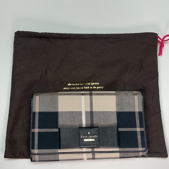NWT Kate Spade Julia Street Plaid Tally Clutch - Picture 10 of 10
